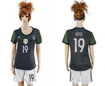 Women's Germany #19 Gotze Away Soccer Country Jersey