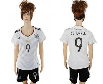 Women's Germany #9 Schurrle White Home Soccer Country Jersey