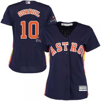 Women's Houston Astros #10 Yuli Gurriel Navy Blue Alternate 2017 World Series Champions Stitched MLB Jersey