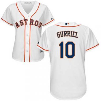 Women's Houston Astros #10 Yuli Gurriel White Home Stitched MLB Jersey