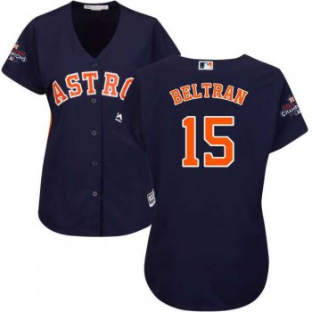 Women's Houston Astros #15 Carlos Beltran Navy Blue Alternate 2017 World Series Champions Stitched MLB Jersey