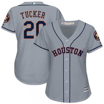 Women's Houston Astros #20 Preston Tucker Grey Road Stitched MLB Jersey