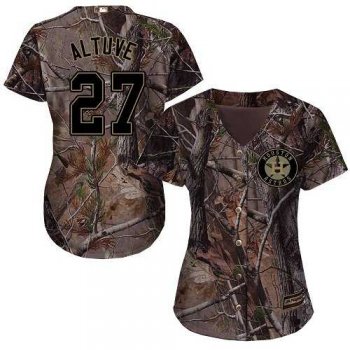 Women's Houston Astros #27 Jose Altuve Camo Realtree Collection Cool Base Stitched MLB