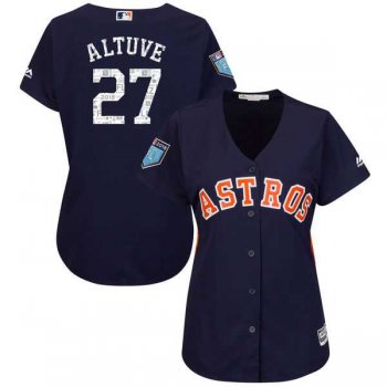 Women's Houston Astros #27 Jose Altuve Majestic Navy 2018 Spring Training Cool Base Player Jersey