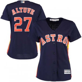 Women's Houston Astros #27 Jose Altuve Majestic Navy Alternate Cool Base Jersey