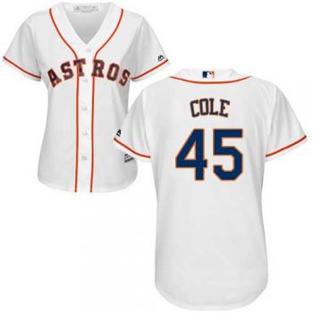 Women's Houston Astros #45 Gerrit Cole White Home Stitched MLB