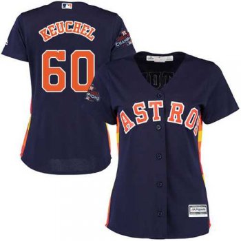 Women's Houston Astros #60 Dallas Keuchel Navy Blue Alternate 2017 World Series Champions Stitched MLB Jersey