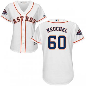 Women's Houston Astros #60 Dallas Keuchel White Home 2017 World Series Champions Stitched MLB Jersey