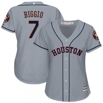 Women's Houston Astros #7 Craig Biggio Grey Road Stitched MLB Jersey