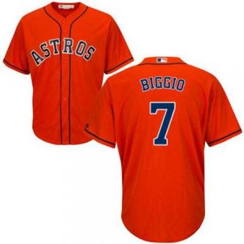 Women's Houston Astros #7 Craig Biggio Orange Alternate Stitched MLB Jersey