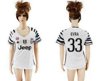 Women's Juventus #33 Evra Sec Away Soccer Club Jersey