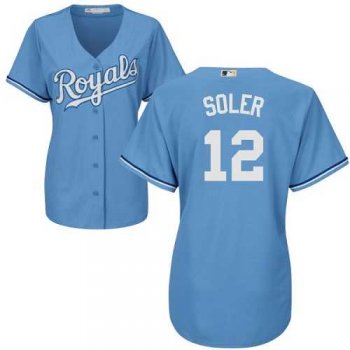 Women's Kansas City Royals #12 Jorge Soler Light Blue Alternate Stitched MLB Jersey