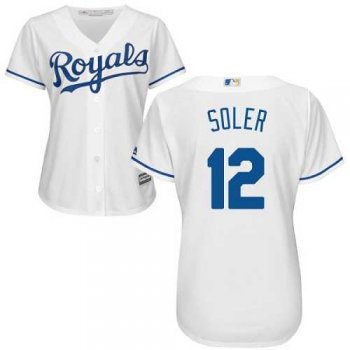 Women's Kansas City Royals #12 Jorge Soler White Home Stitched MLB Jersey