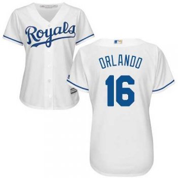 Women's Kansas City Royals #16 Paulo Orlando White Home Stitched MLB Jersey