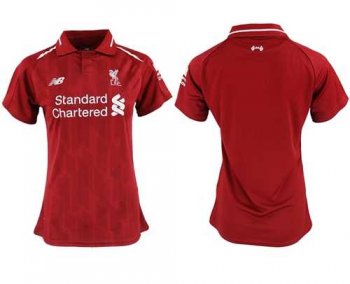 Women's Liverpool Blank Red Home Soccer Club Jersey