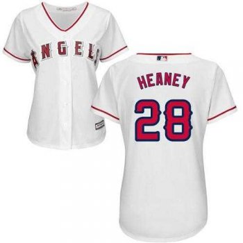 Women's Los Angeles Angels Of Anaheim #28 Andrew Heaney White Home Stitched MLB Jersey