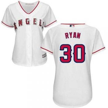 Women's Los Angeles Angels Of Anaheim #30 Nolan Ryan White Home Stitched MLB Jersey