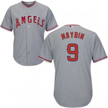 Women's Los Angeles Angels Of Anaheim #9 Cameron Maybin Grey Road Stitched MLB Jersey