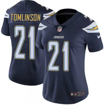 Women's Los Angeles Chargers #21 LaDainian Tomlinson Navy Blue Team Color Stitched NFL Vapor Untouchable Limited Jersey