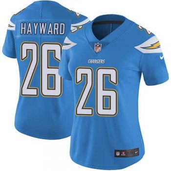 Women's Los Angeles Chargers #26 Casey Hayward Electric Blue Alternate Stitched NFL Vapor Untouchable Limited Jersey