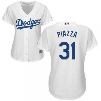 Women's Los Angeles Dodgers #31 Mike Piazza White Home Stitched MLB Jersey