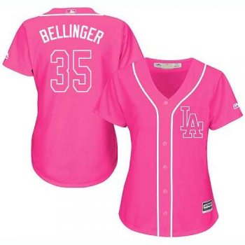 Women's Los Angeles Dodgers #35 Cody Bellinger Pink Fashion Stitched MLB Jersey