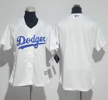 Women's Los Angeles Dodgers Blank White Lady Fashion Stitched MLB Jersey