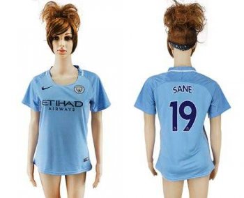 Women's Manchester City #19 Sane Home Soccer Club Jersey