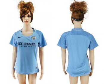 Women's Manchester City Blank Home Soccer Club Jersey