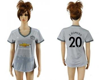 Women's Manchester United #20 S.Romero Sec Away Soccer Club Jersey