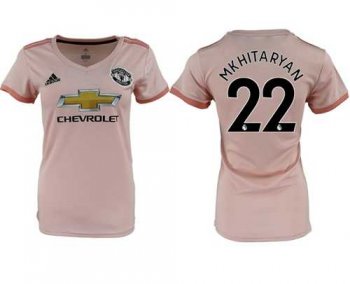 Women's Manchester United #22 Mkhitaryan Away Soccer Club Jersey