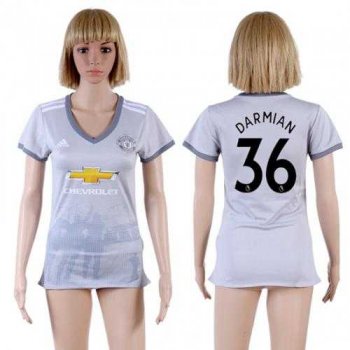 Women's Manchester United #36 Darmian Sec Away Soccer Club Jersey