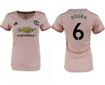 Women's Manchester United #6 Pogba Away Soccer Club Jersey