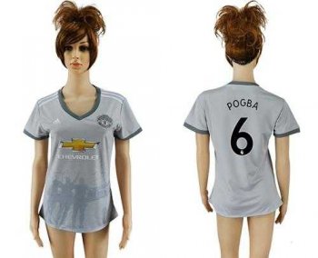 Women's Manchester United #6 Pogba Sec Away Soccer Club Jersey