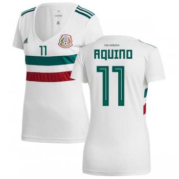 Women's Mexico #11 Aquino Away Soccer Country Jersey