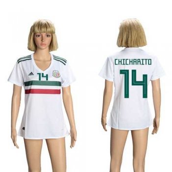 Women's Mexico #14 Chicharito Away Soccer Country Jersey