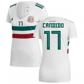 Women's Mexico #17 Candido Away Soccer Country Jersey