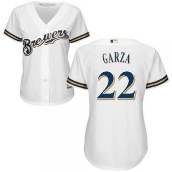 Women's Milwaukee Brewers #22 Matt Garza White Home Stitched MLB Jersey