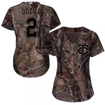 Women's Minnesota Twins #2 Brian Dozier Camo Realtree Collection Cool Base Stitched MLB