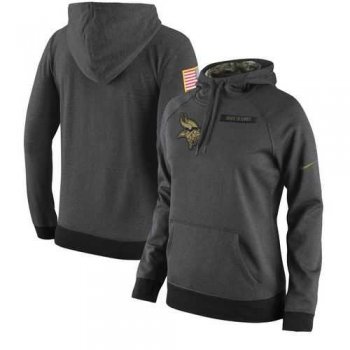 Women's Minnesota Vikings Anthracite Salute to Service Player Performance Hoodie