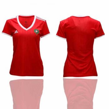 Women's Morocco Blank Home Soccer Country Jersey