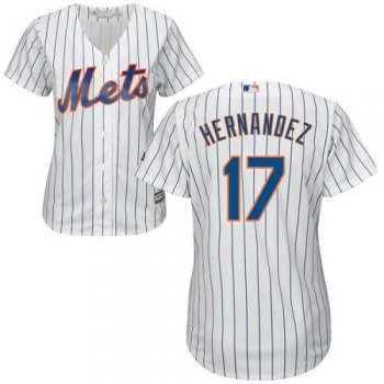 Women's New York Mets #17 Keith Hernandez White(Blue Strip) Home Stitched MLB Jersey