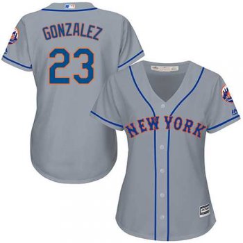 Women's New York Mets #23 Adrian Gonzalez Grey Road Stitched MLB