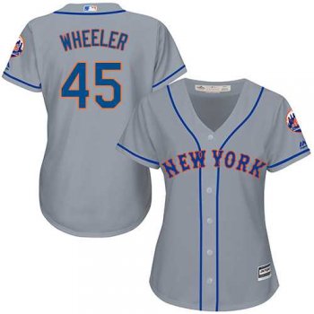 Women's New York Mets #45 Zack Wheeler Grey Road Stitched MLB Jersey