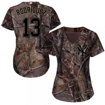 Women's New York Yankees #13 Alex Rodriguez Camo Realtree Collection Cool Base Stitched MLB