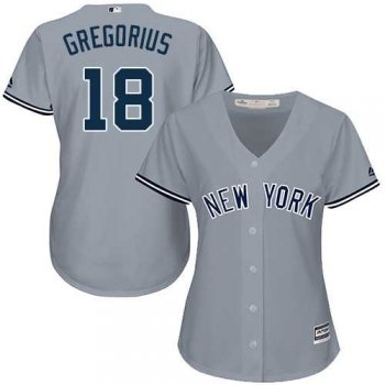 Women's New York Yankees #18 Didi Gregorius Grey Road Stitched Baseball Jersey