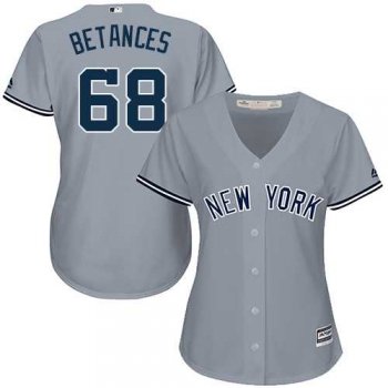 Women's New York Yankees #68 Dellin Betances Grey Road Stitched MLB Jersey