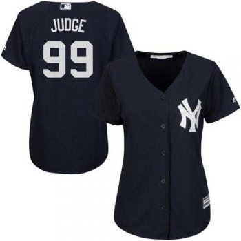 Women's New York Yankees #99 Aaron Judge Navy Blue Alternate Stitched MLB Jersey