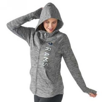 Women's NFL Los Angeles Rams G-III 4Her by Carl Banks Recovery Full-Zip Hoodie Heathered Gray