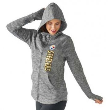 Women's NFL Pittsburgh Steelers G-III 4Her by Carl Banks Recovery Full-Zip Hoodie Heathered Gray